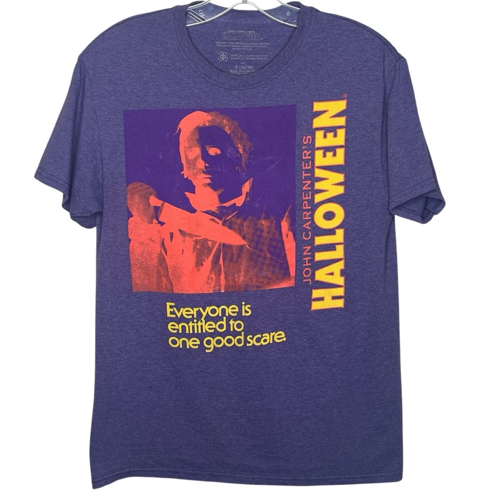 John Carpenter’s Halloween Tshirt Mens Sz S Purple Yellow Orange Short Sleeve